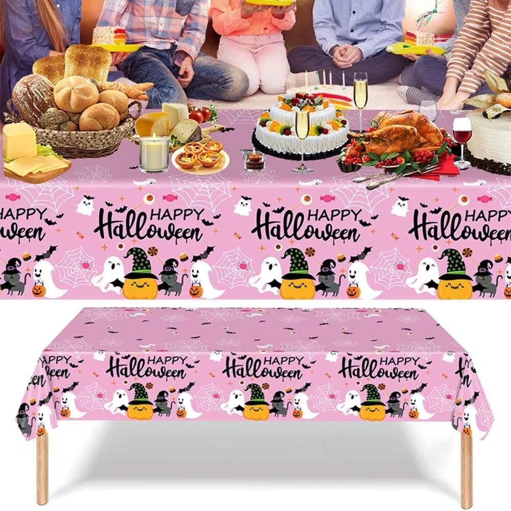 Pumpkin Ghost Pattern Disposable Table Cover Plastic Table Runner Table Decoration