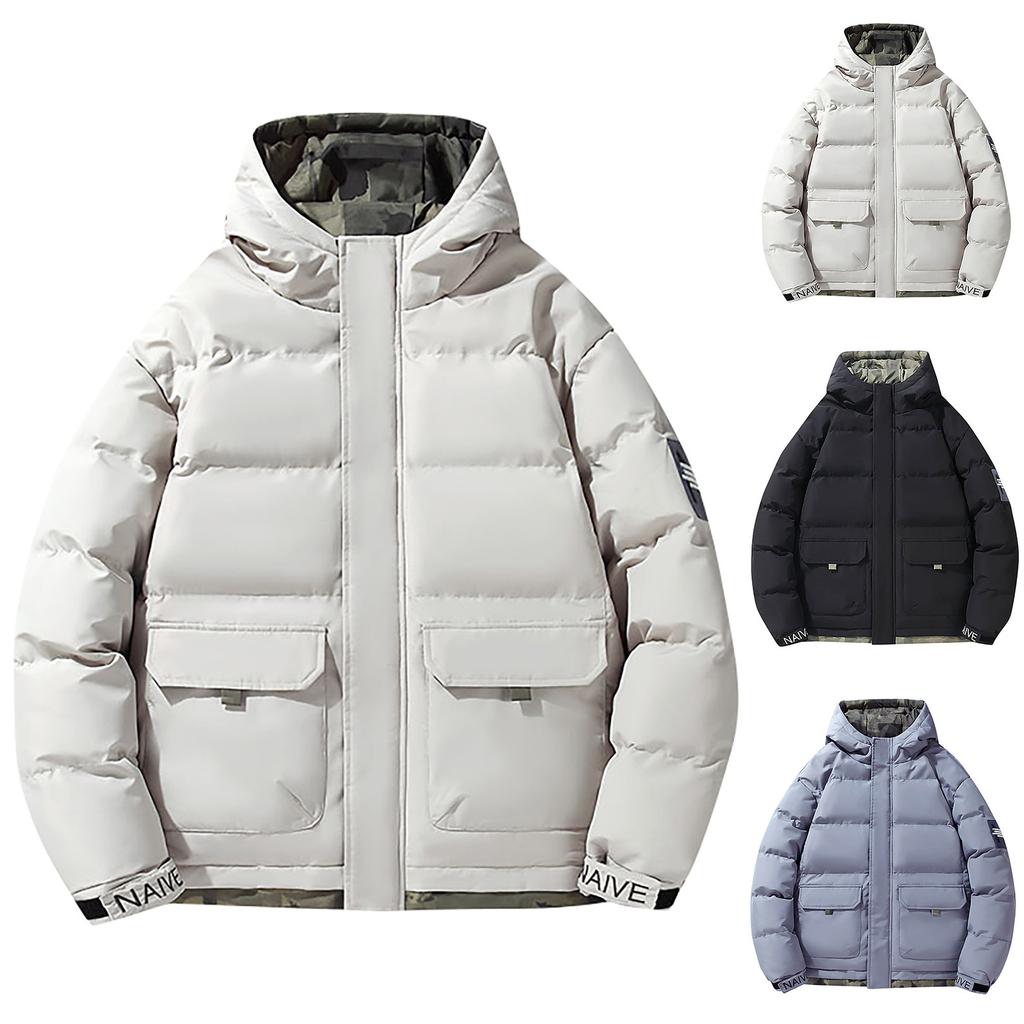 Cotton Jacket Men's Down Cotton Jacket Winter Youth New Thickened Warm Cotton Jacket Winter Coat Men