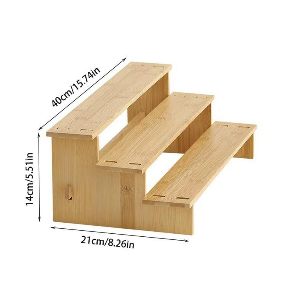 Expandable Kitchen Cabinet Organizer Bamboo Seasoning Organizer Spice Rack Organizer Kitchen