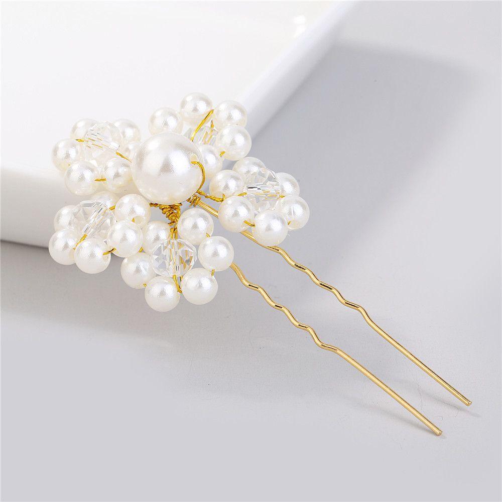 Красивые золотые украшения для выпускного вечера, аксессуары, жемчужная шпилька для волос, свадебные зажимы, шпильки, тиара для подружки невесты