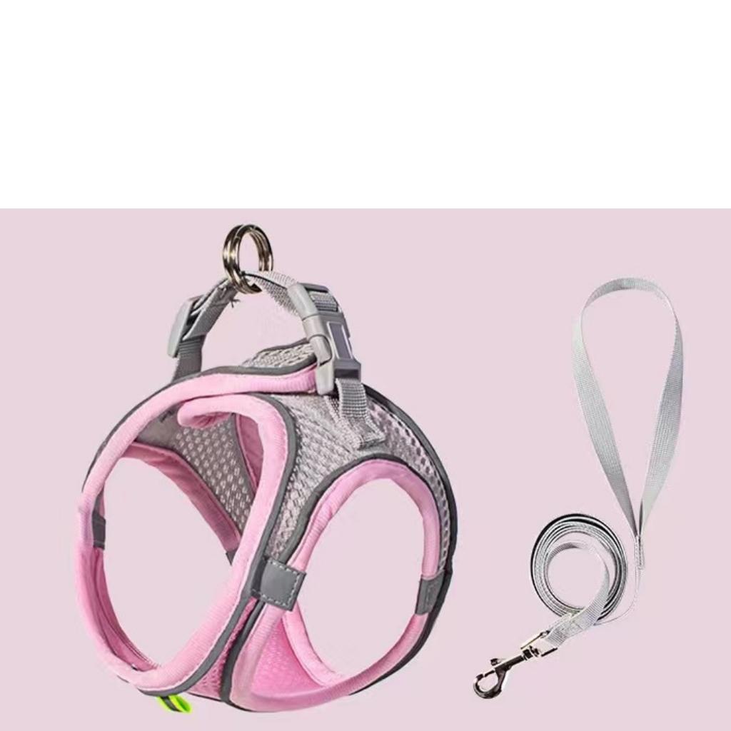Шлейка для собак для маленьких собак, кошек, светоотражающая шлейка и поводок для домашних животных, регулируемый дышащий нагрудный жилет для домашних животных, поводок, аксессуары для собак