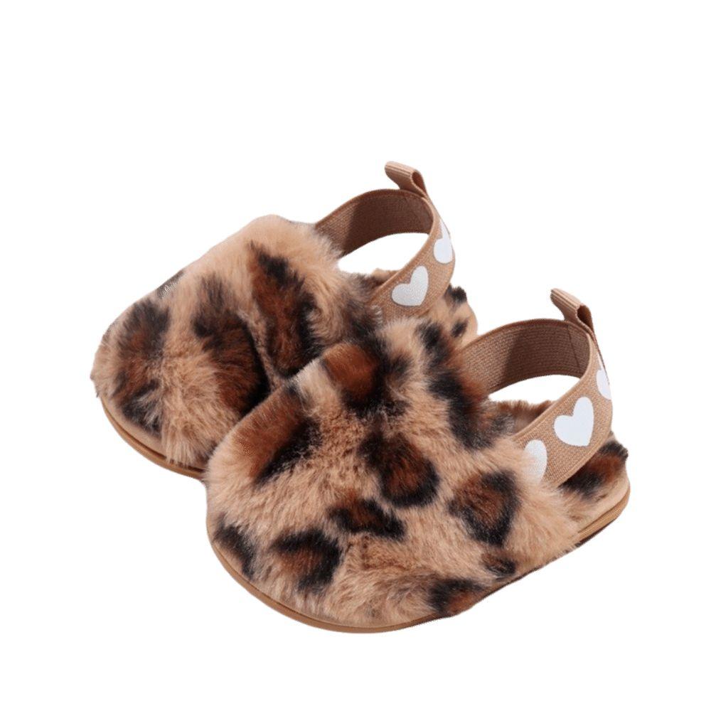 Leopard Baby Slippers Soft Sole Walking Shoes Cute Infant Crib Shoes For Toddler