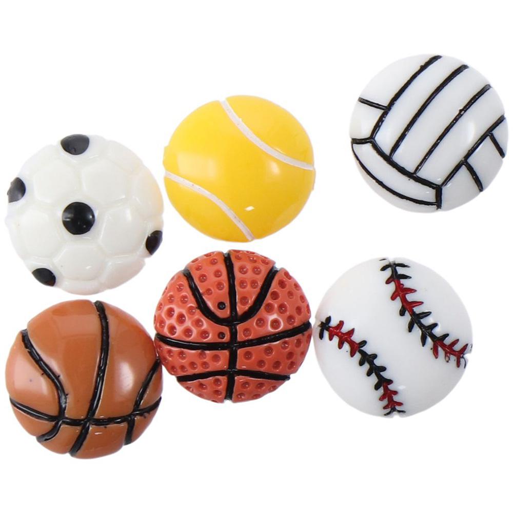 40Pack Football Assorted Sport Ball Slime Charms Volleyball Flat Back Resin Charms  for Scrapbooking