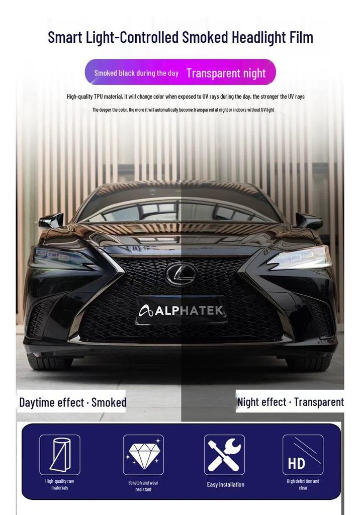 Lexus LX570 Headlight Film – Transparent Smoked Light-Control Protective Film