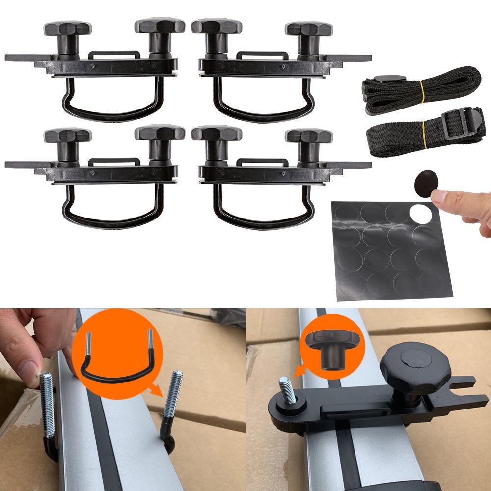 Roof Luggage Box Accessory Set: U-Buckle Fixings, Sticker Pad, Quick Clip, Release Bandage, Nut