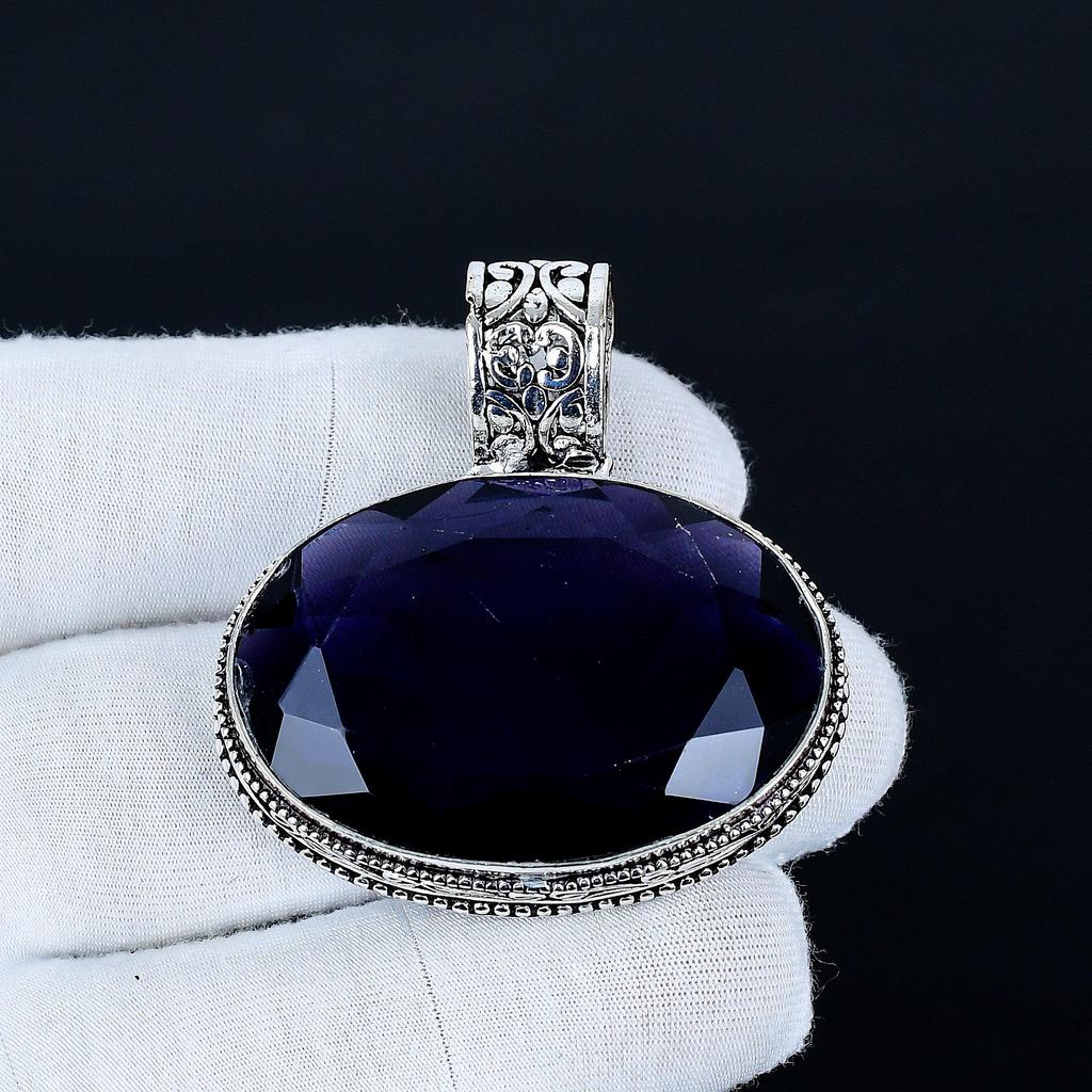 Аметистовый кулон, Ювелирные изделия ручной работы из стерлингового серебра 925 пробы, Серебряный кулон с аметистом, Ювелирные изделия для вечеринок для женщин, Подарок на помолвку