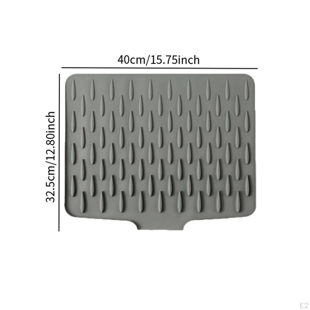 Dish Drying Mat Silicone Pad for Kitchen Use with Drainage