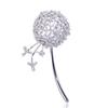 MECHOSEN PEARL Dandelion Brooch for Pure Dandelion Pin Chest Purity Tie White Return Platinum Plated Women, Copper, Sparkling, Badge, Cute, Zirconia,
