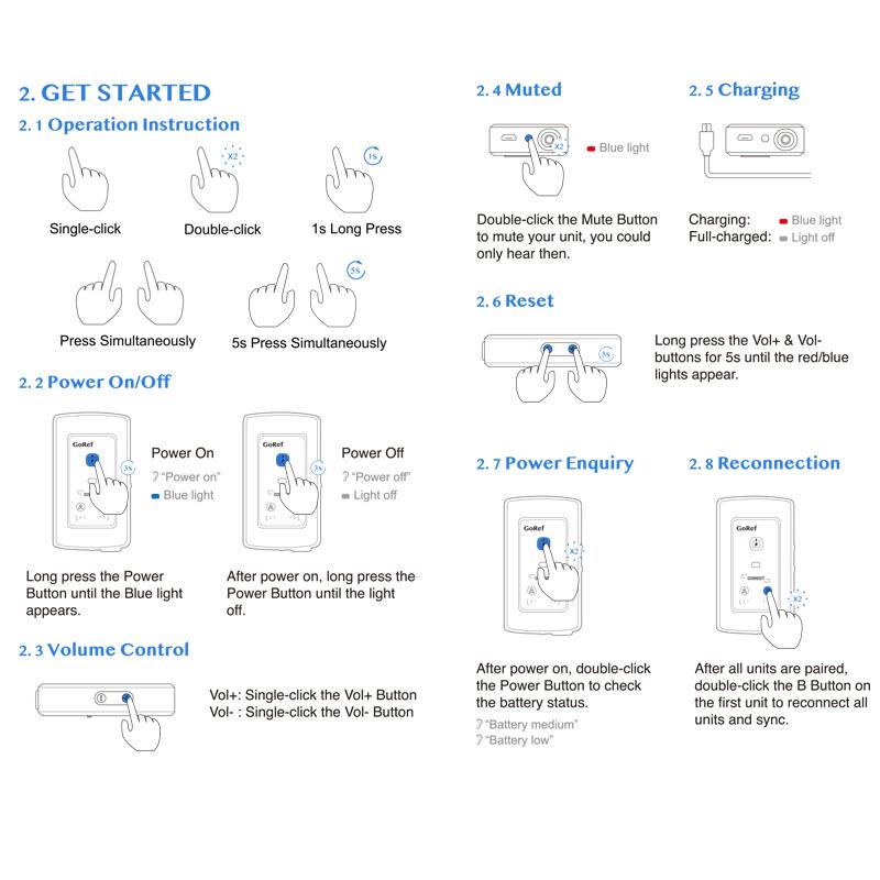 GOREF Футбольный рефери Интерком-гарнитура 1200M Полнодуплексный Bluetooth 5,1 Мотоциклетный домофон Беспроводной коммуникатор, такой же, как FBIM