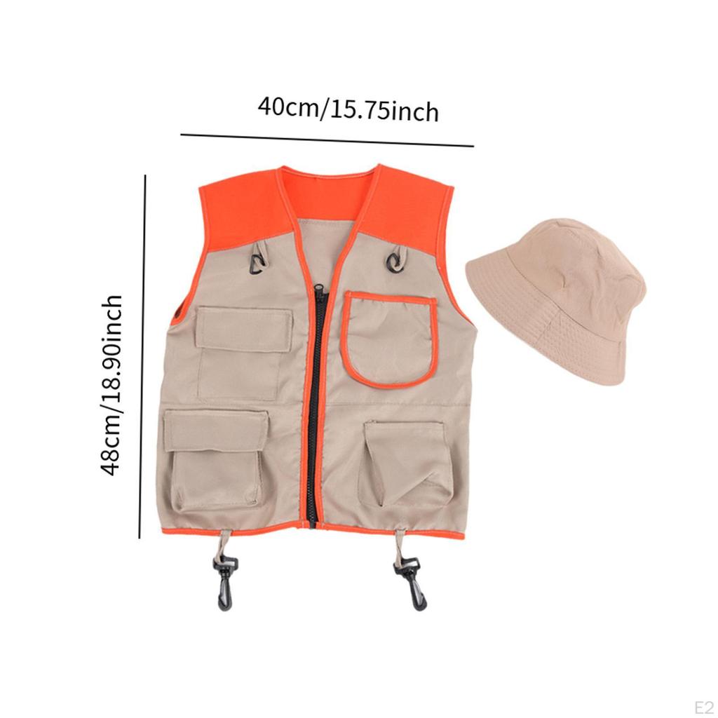 Детский жилет-исследователь и шапка костюмы комплект вечеринка активный отдых приключения одежда для молодежи
