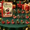 Travel Companion Toys 3D Dachshund Advent Calendar with 24 Unique Mini Dog Figures, Christmas Interactive Games for Friends Countdown Toy Set