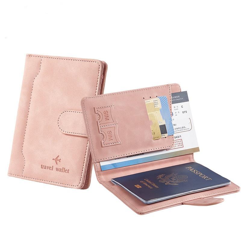 PU Leather Passport Cover Case Holder with ID Credit Card Slot Card Document Pocket Wallet for Travel Passport Sleeve