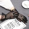 Сетчатые перчатки с полным пальцем для вождения, короткие, с кружевным бантом, из тюля, кружевные перчатки, свадебные перчатки, сетчатые перчатки
