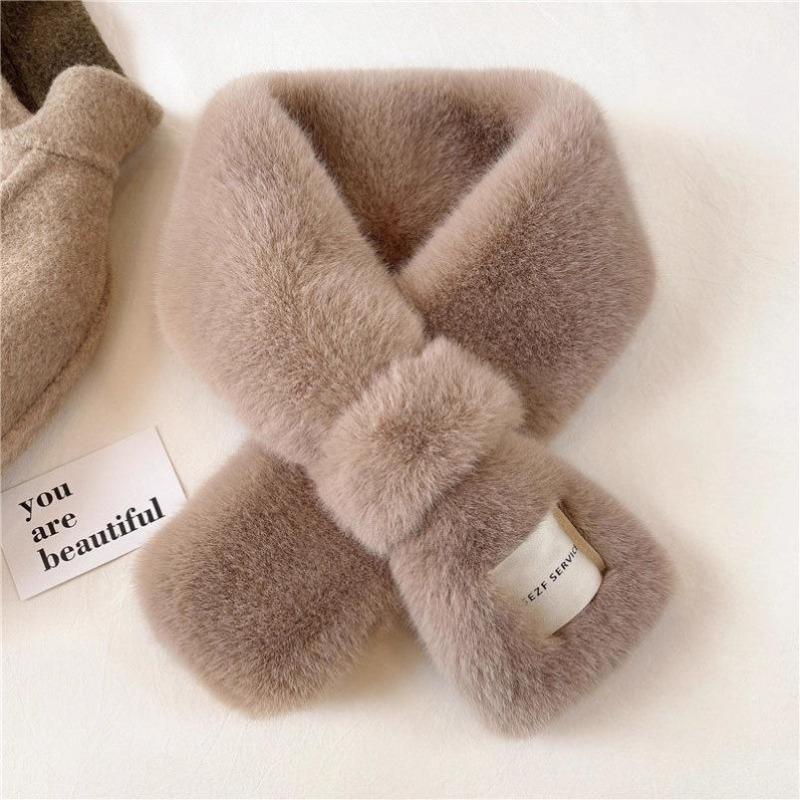 Autumn and Winter Temperament Double-sided Plush All-matching Warm Collar