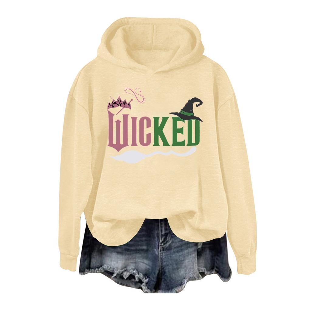 Женская повседневная толстовка с длинным рукавом и принтом Bad Witch