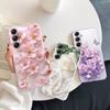 Роскошный цветочный чехол для iPhone Samsung A55 A35 S24 FE S25 Xiaomi Redmi Note 13 Pro 14C Huawei Honor противоударный бампер для телефона матовый чехол с защитой от царапин