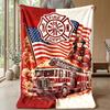Fiery Truck Express Theme blanket Lightweight Warm Flannel Blanket Decorative Throw Blanket for Home Decoration