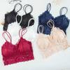 Fashion Sexy Sleeveless Vest Crochet Halter Lace Tank Tops Strappy Bralette Bra Cami Crop Top