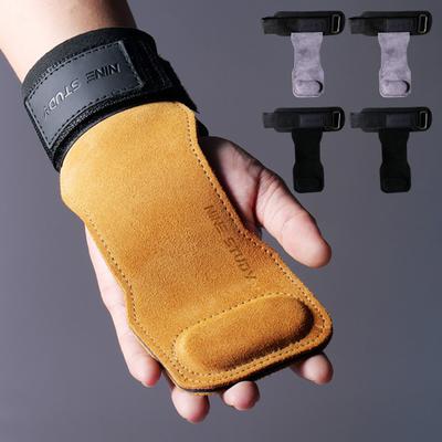 1 пара ремешков на запястье для тяжелой атлетики, двухслойные перчатки для тяжелой атлетики из воловьей кожи с подушечками для ладоней, эластичная рукоятка для становой тяги
