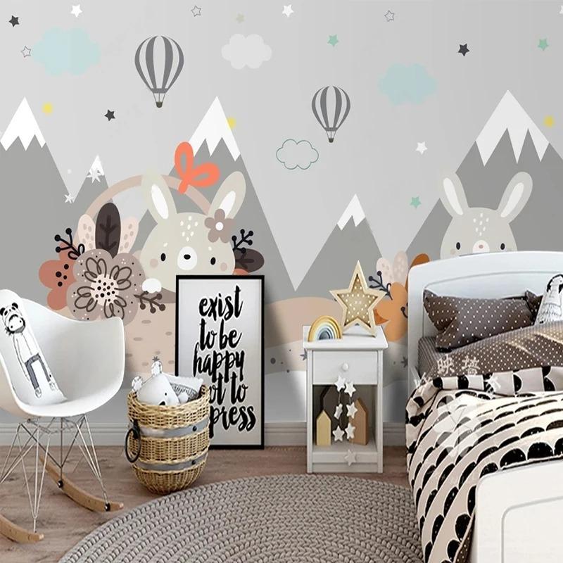 Фотообои Nordic Handpainted 3D Cartoon Детская комната Mural Background Wall Painting Wallpaper