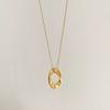 Oval Water Drop Necklace Female Summer Ins Cold Wind Retro Simple Irregular Stainless Steel Collarbone Chain
