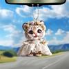 Adorable Cartoon Style Acrylic Tiger Pendant For Stylish Car Interior Decor