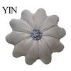Breathable Velvet Throw Pillow Round Flower Pillow, 16 Inch Decorative Cushion, Soft Small Accent for Chair Stuffed Shape Sofa Couch Bed