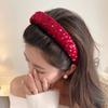 Velvet Sequins Headband Solid Color Sponge Hair Band Exquisite Wide Hairband  Ladies