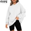 Women's Fashion Casual Solid Color Print Long Sleeve Hooded Hoodies & Sweatshirts