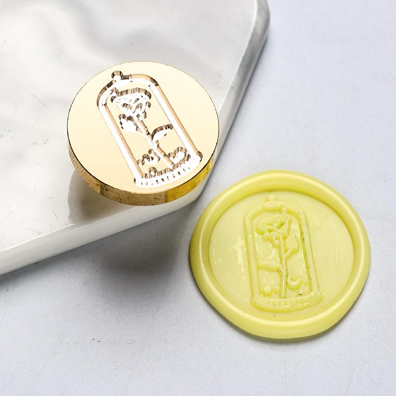 Звездное небо Лотос Роза Узор Восковая Печать Штамп Ретро-сургучный штамп Заменить головку Цветы Лист Украсить Подарок