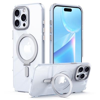 Чехол для телефона iPhone 16 Pro, магнитный поворотный чехол, прозрачный матовый держатель для Apple 15, защитный чехол