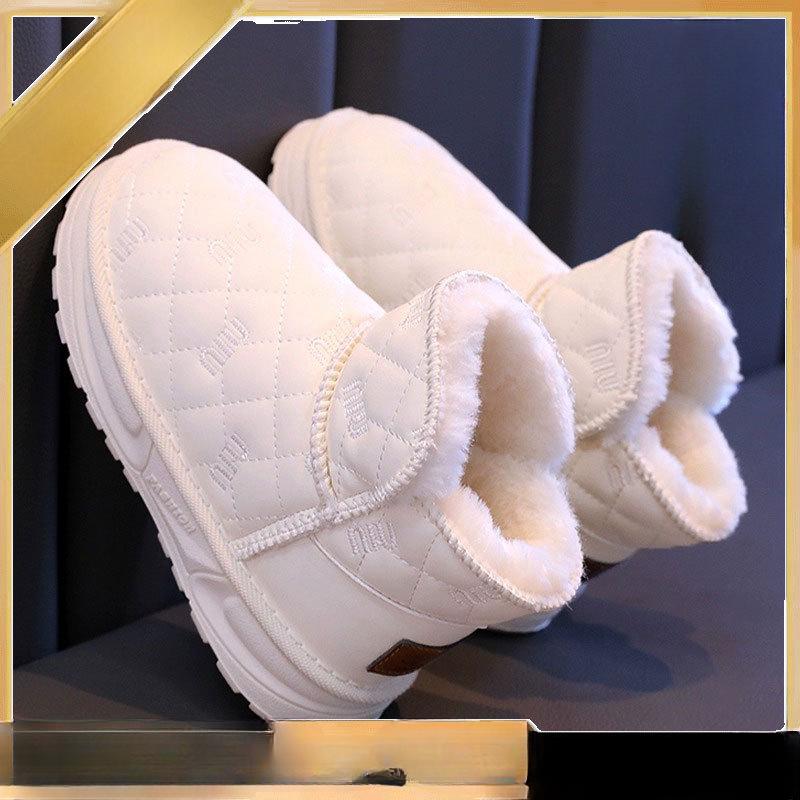 Детские зимние ботинки для девочек и мальчиков, детская зимняя обувь, детские уличные теплые плюшевые ботинки, ветрозащитные водонепроницаемые детские ботинки с хлопковой подкладкой