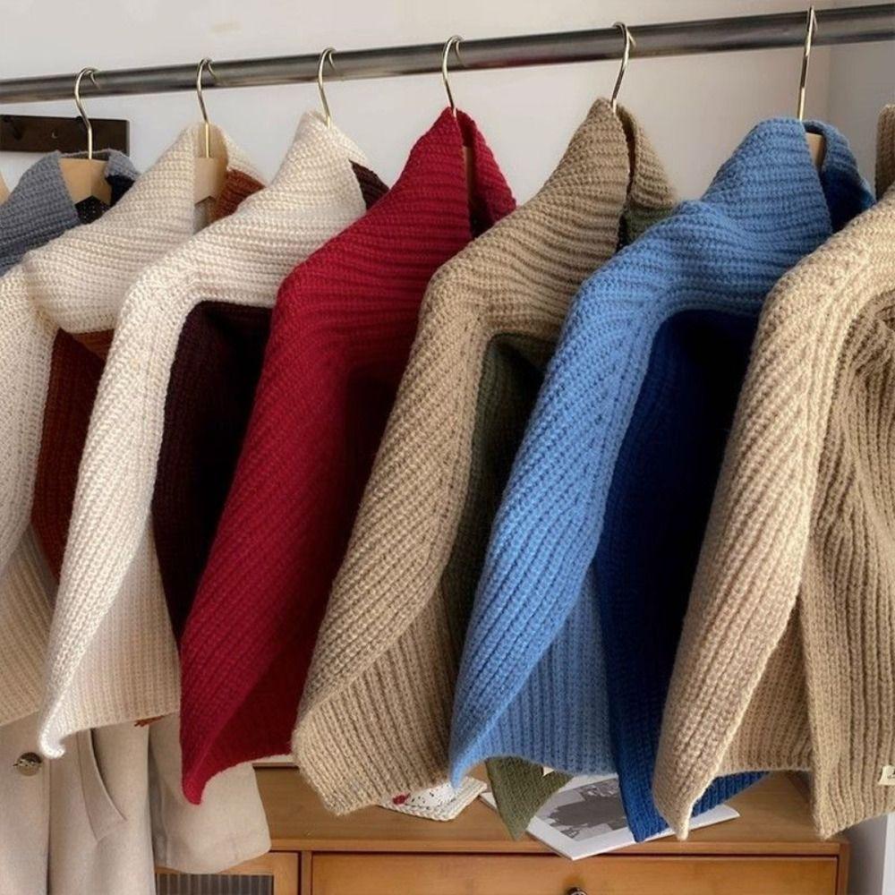 Contrast Color High Collar Shawl Warm Neck Wraps Retro Shawl Wraps Girl