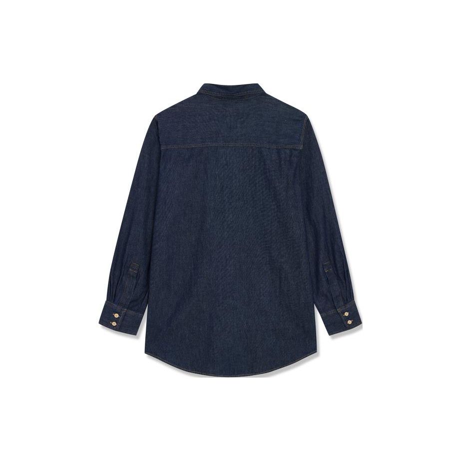 Levis Куртка джинсовая женская с прямым кроем, воротником на пуговицах и длинными рукавами, темно-синяя A3372-0013