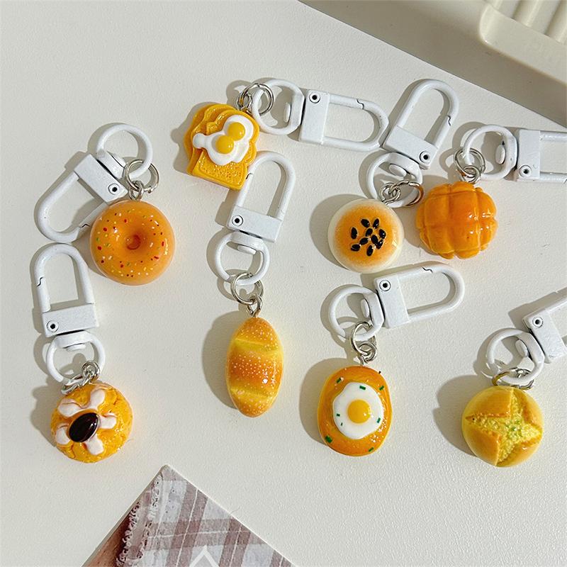 2 шт. забавная новинка, кулон в виде еды, креативная имитация еды, брелок для ключей, автомобильные брелки, изысканный рюкзак, украшения, аксессуары, подарки