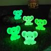 5 Pcs Lovely Elephant Small Miniatures Luminous Transparent Resin Animal Miniature Landscape Table Ornaments