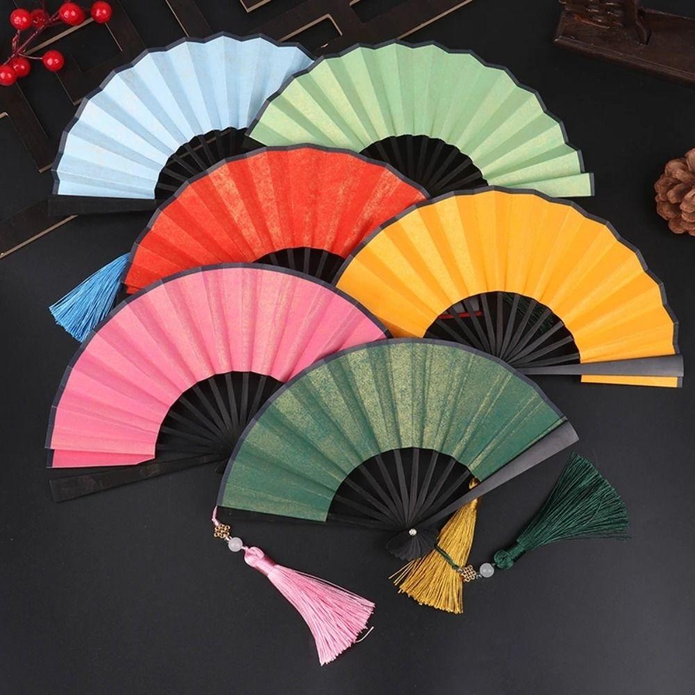 Mini Hanfu Fan Gilded Rice Paper Paper Fans Party Decor Ornaments Folding Fan Children