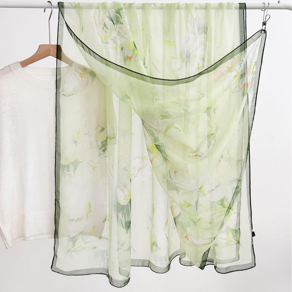 180*135cm Summer Chiffon Silk Scarf Women Outdoor Sunscreen Shawl Soft Bandanna Fashion Luxury Brand Shawl Head Long Hijab Wrap