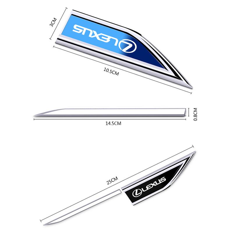 CSHE9 Metal Car Mudguard Sticker Auto Body Decal Decoration For Lexus F SPORT RX300 IS200 IS250 ES350 Ct200h UX250h NX300h RX350 GS300