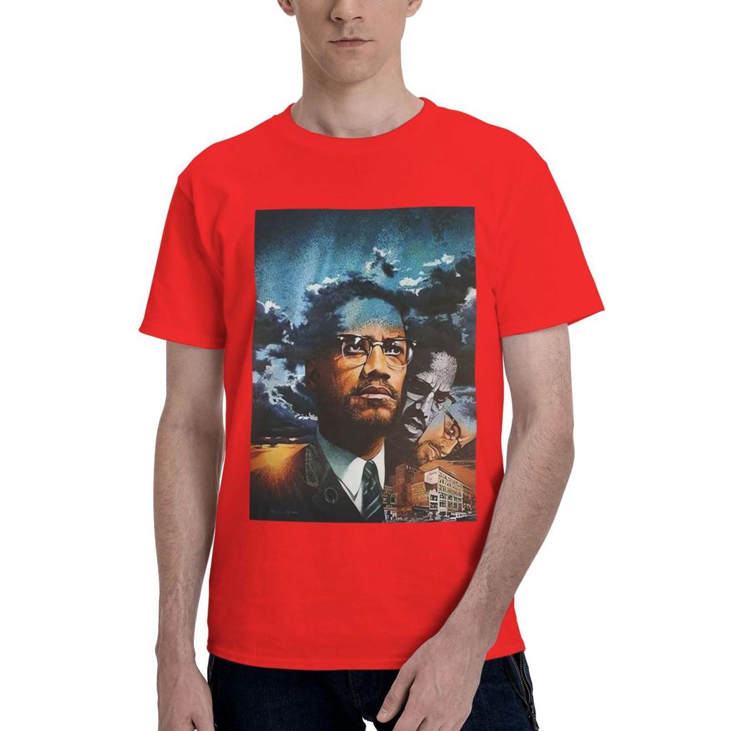 Графическая футболка Malcolm X 100% хлопок Повседневная Дышащая Удобная Манга Смешная Футболка Для Мужчин Одежда Мужская