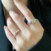 Color Zircon Love Ring Women's Light Luxury Niche Design Sense Retro Heart-shaped Index Finger Ring Adjustable Ring