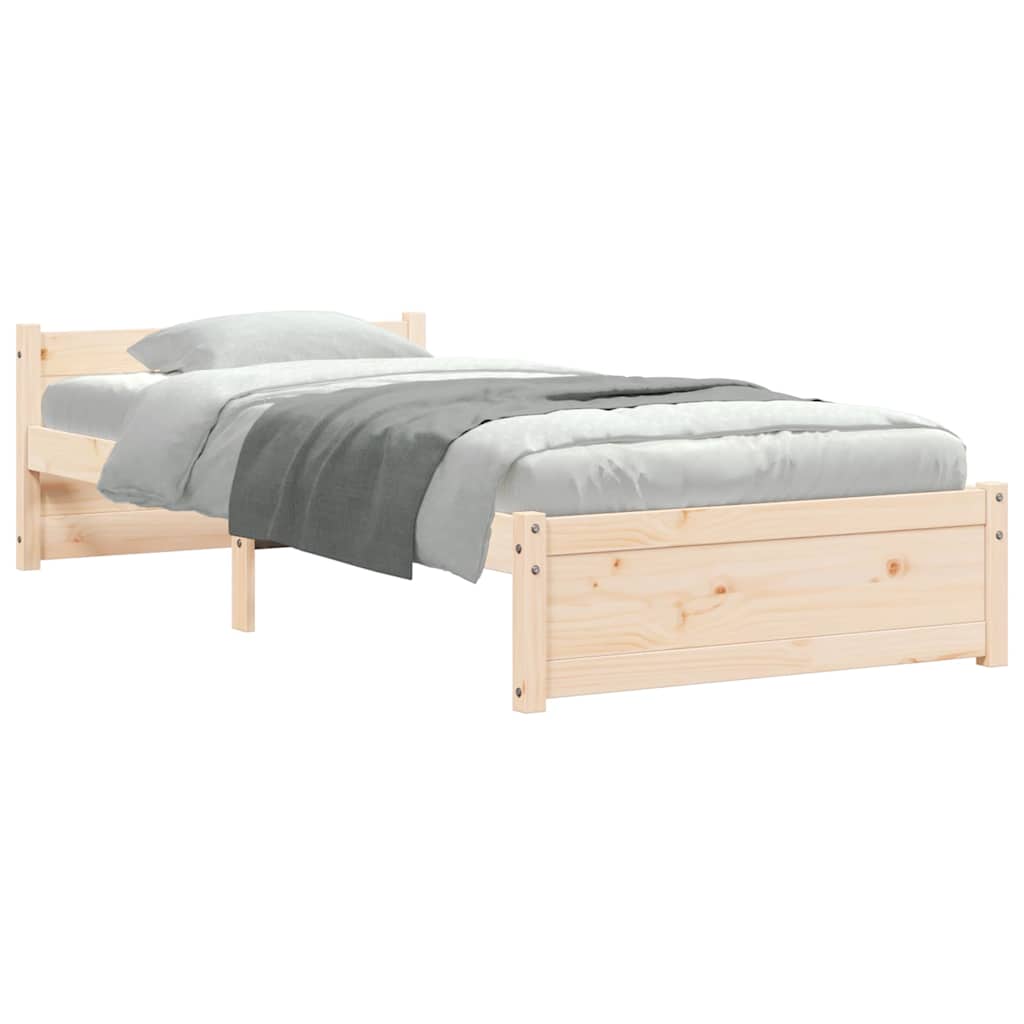 vidaXL Massivholzbett ohne Matratze 75x190 cm