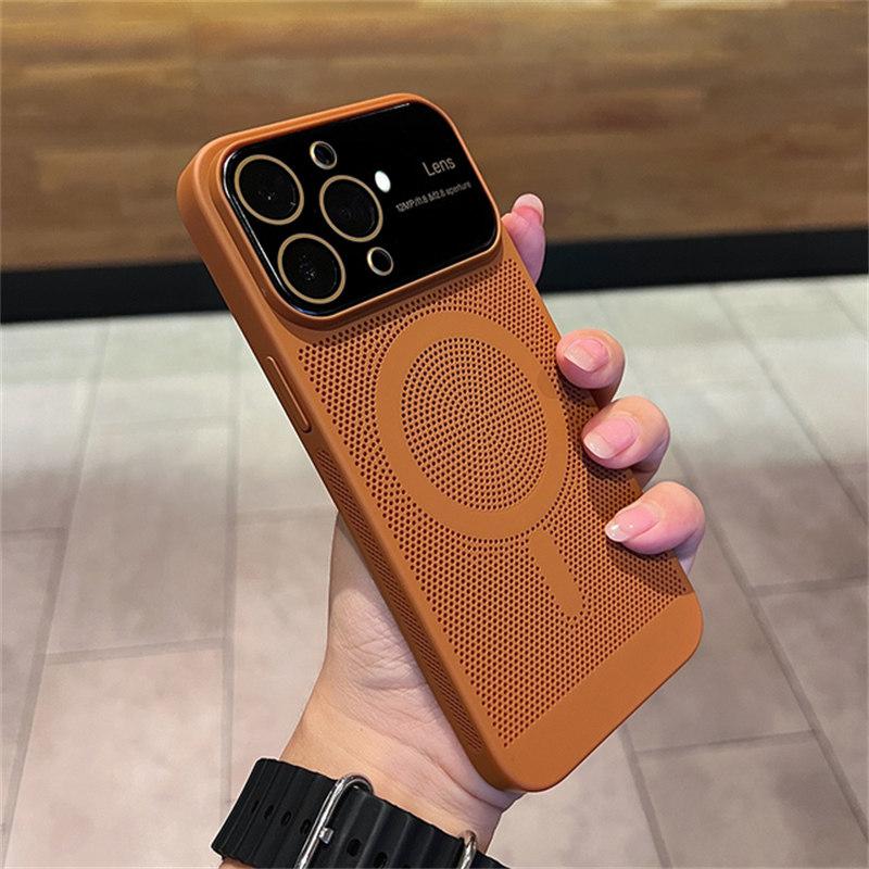 Magsafe Magnetic Phone Case for iPhone 11 12 13 14 Pro Max Plus Fashion Heat Radiation Lens Protection Ultra Thin PC Hard Cover