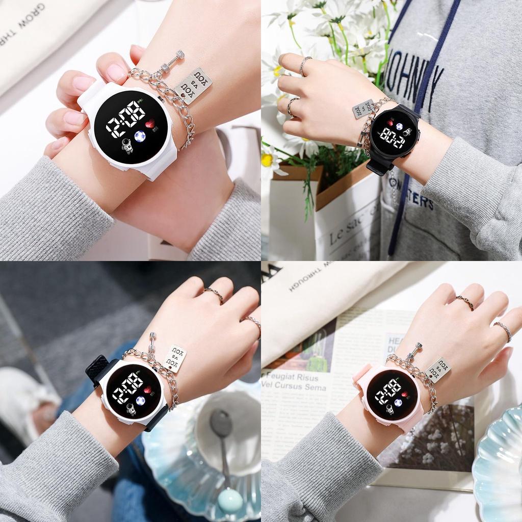 Популярные и стильные круглые электронные часы для детей с дизайном космонавта, высокотехнологичные и модные