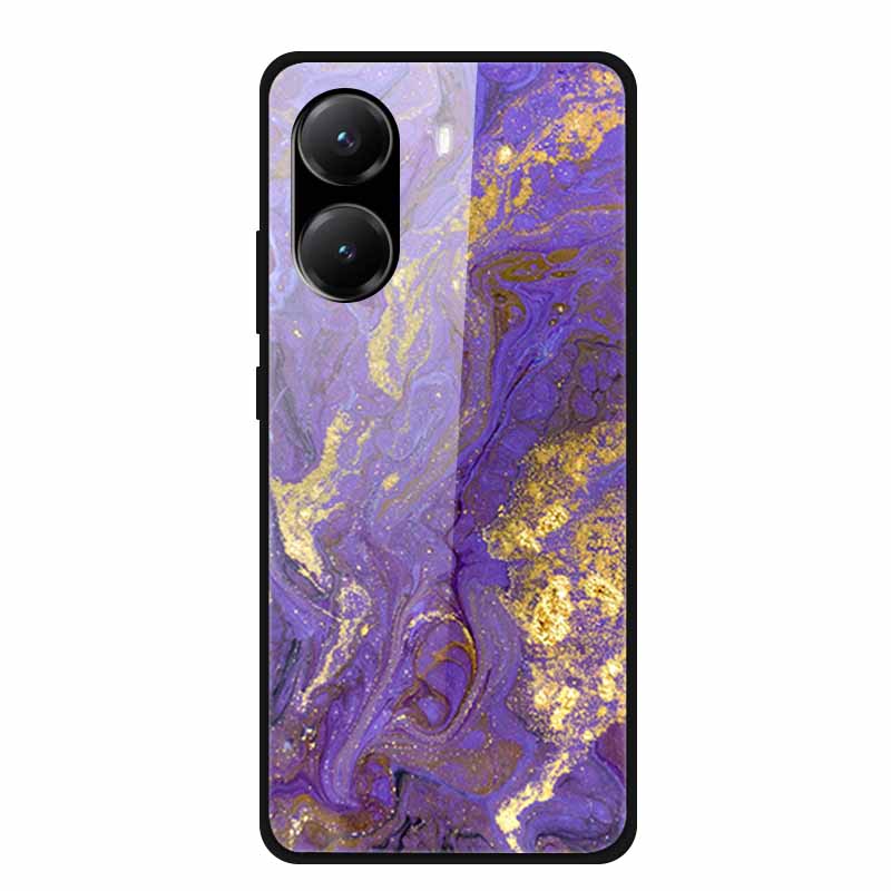 Закаленное Стекло Чехол для Poco X7 Pro Задняя Крышка ПК Жесткие Ударопрочные Чехлы для Xiaomi PocoX7 Pro Funda Мраморная Текстура Модный Coque