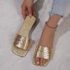 Летние женские туфли большого размера на плоской подошве с принтом змеи One Word Beach Sandals Slippers