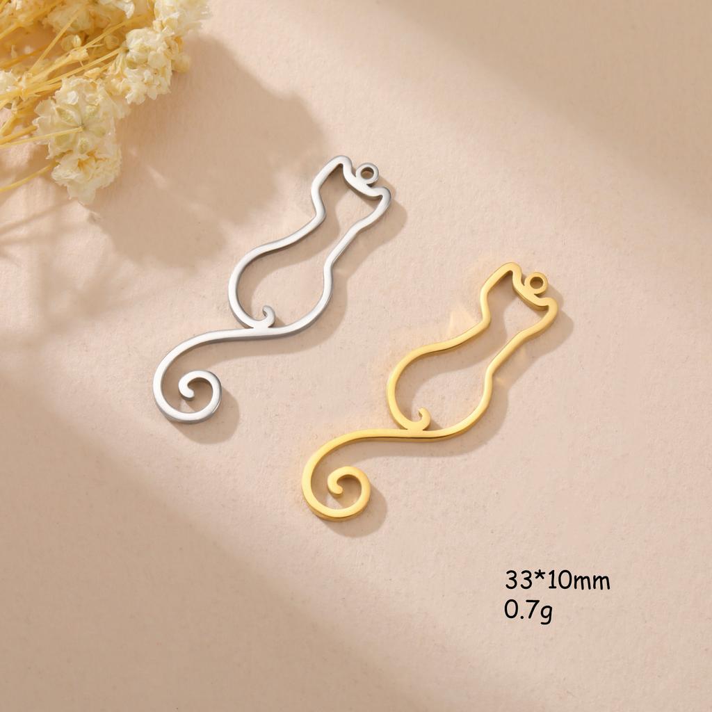 Cazador Stainless Steel Charms Jewelry Making Animal Cat Kitten DIY Pendants for Necklace keychain Bag Charms Bulk Wholesale