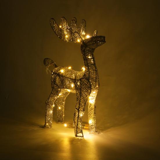Светящаяся фигурка оленя 3D металлическая стоящая статуя оленя со светодиодной подсветкой
