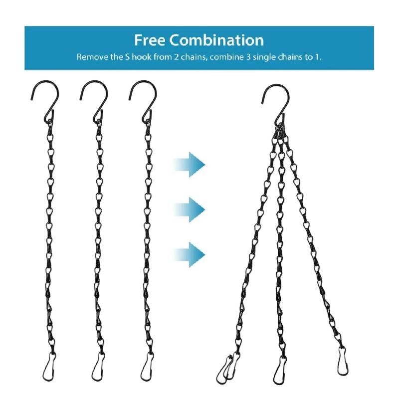Heavy Duty Hanging Chains With Hooks For Plants Flowers Pot Basket Replacement Indoor Outdoor Metal Chains Hangers Wholesale