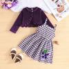 6M-3Y Baby Set Children's Clothing Floral Dress Autumn Children's Long-sleeved Dresses Bow Skirt Long-sleeved Jacket Set